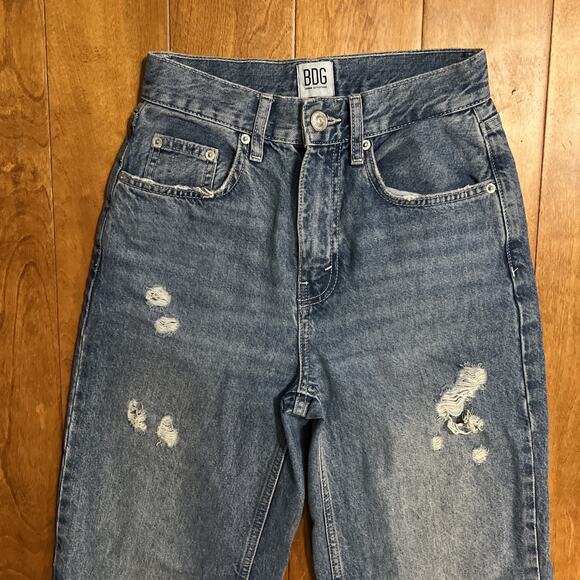 BDG Urban Outfitters High Rise Baggy Jeans Size 24 Distressed Casual 90’s Retro - Picture 2 of 12